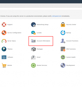 Create cPanel account