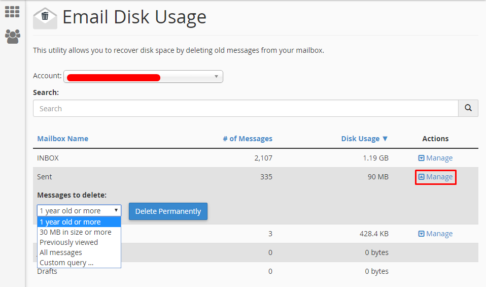 Email Disk Usage