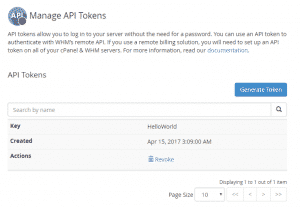 Manage API Tokens