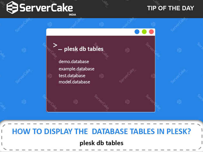 How to display the database tables in Plesk?
