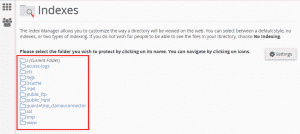 Choose the folder to modify indexes settings.