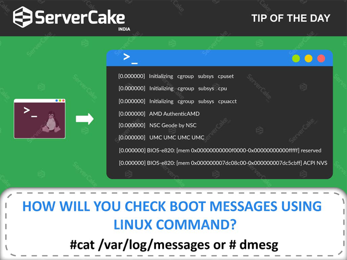 Check boot messages using linux command