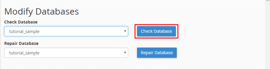 Click the Check Database