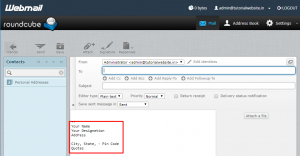 Email signature in Roundcube