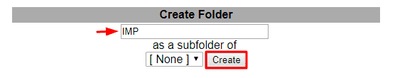 Enter the folder name and click create.