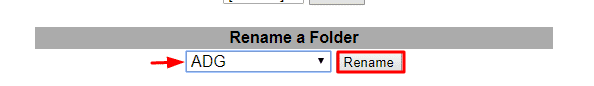 Select the Folder and click Rename button.