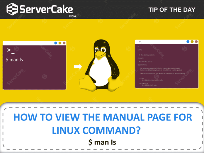 View manual page for linux command