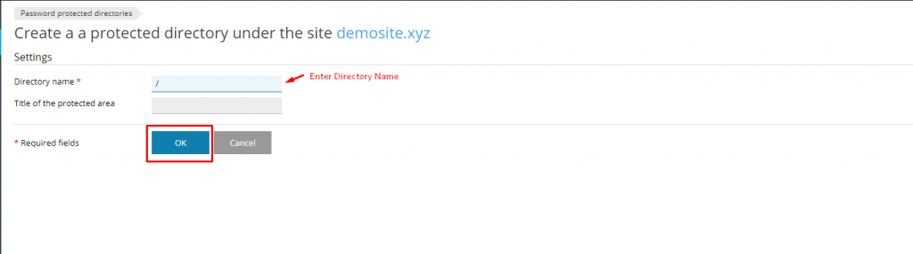 Enter Directory Name